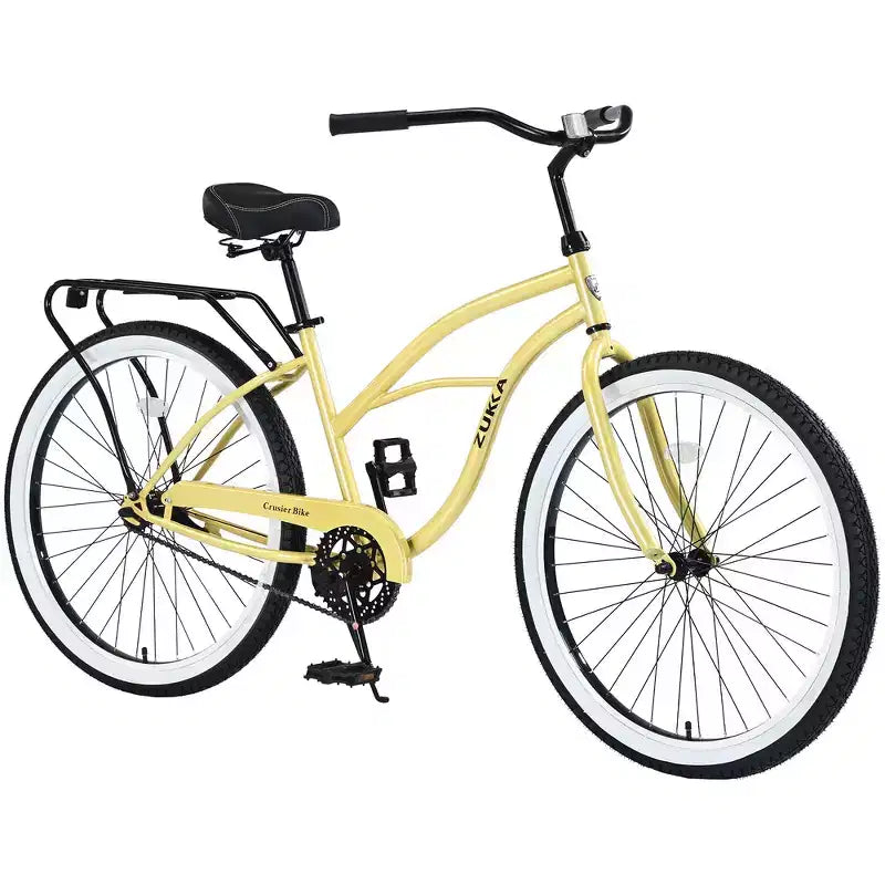 Bicicletta Whisen 26 da uomo, single speed con telaio in acciaio, ruote larghe per maggiore stabilità