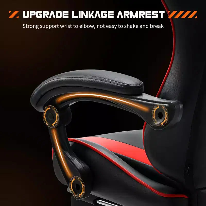 Okak Ergonomic Gaming Chair with Footrest and Lumbar Support, Computer Chair with Headrest and Armrest, Rolling Chair for Study, Office