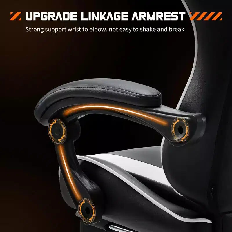 Okak Ergonomic Gaming Chair with Footrest and Lumbar Support, Computer Chair with Headrest and Armrest, Rolling Chair for Study, Office