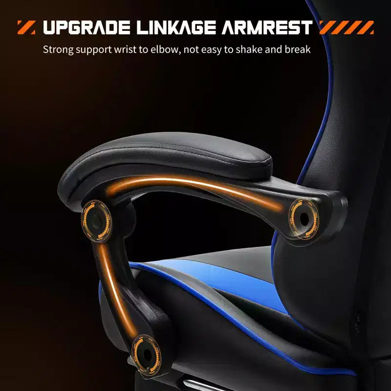 Okak Ergonomic Gaming Chair with Footrest and Lumbar Support, Computer Chair with Headrest and Armrest, Rolling Chair for Study, Office