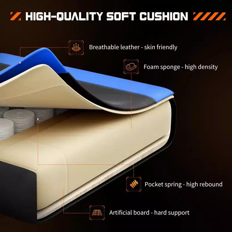 Okak Ergonomic Gaming Chair with Footrest and Lumbar Support, Computer Chair with Headrest and Armrest, Rolling Chair for Study, Office
