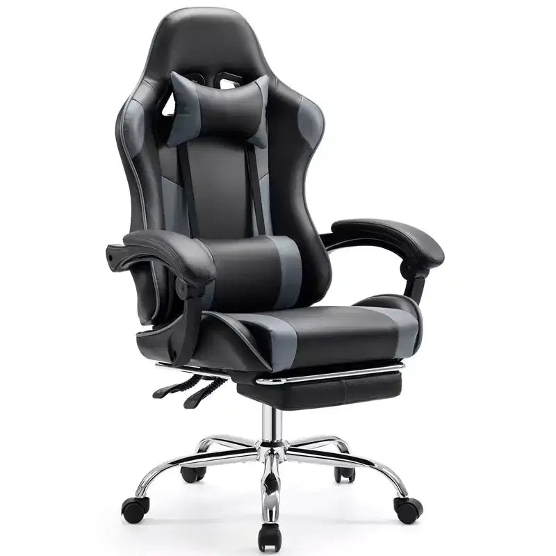 Okak Ergonomic Gaming Chair with Footrest and Lumbar Support, Computer Chair with Headrest and Armrest, Rolling Chair for Study, Office