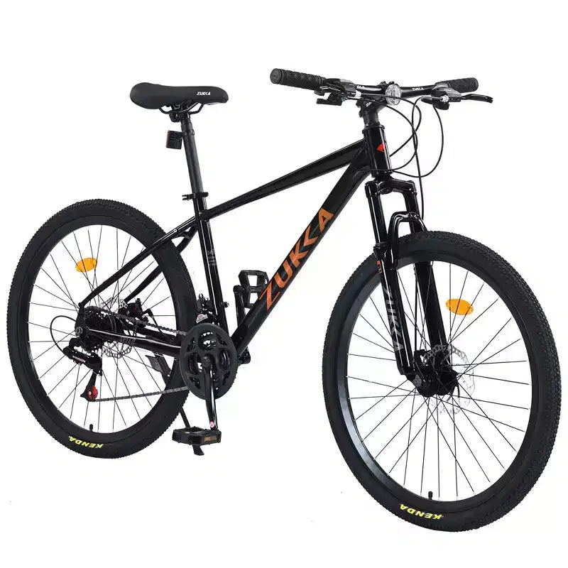 Whisen 26 Suspension Mountain Bike with 8-Speed Rear Derailleur, Fork KENDA Tires, Double Disc Brakes