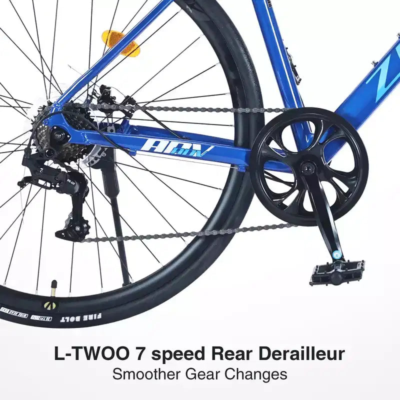 Bicicletta da strada Whisen 28, bicicletta da esterno per adulti con 7 velocità, telaio in lega di alluminio per uomo e donna