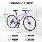 Bicicletta da strada Whisen 28, bici ibrida da città con telaio in lega di alluminio Shimano a 7 velocità, doppi freni a disco