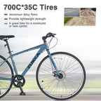Bicicletta da strada Whisen 28, bici ibrida da città con telaio in lega di alluminio Shimano a 7 velocità, doppi freni a disco