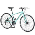 Bicicletta da strada Whisen 28, bici ibrida da città con telaio in lega di alluminio Shimano a 7 velocità, doppi freni a disco
