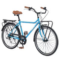 Okak 26IN Biciclette Cruiser Vintage con Cavalletto in Metallo, Bici da Pendolare per Adulti con Telaio in Metallo e Carter Catena, Bicicletta per Pendolarismo, Viaggio
