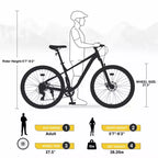 Okak Bicicletta da montagna 27,5 pollici, 8 velocità, con sospensione anteriore, mountain bike per bambini con doppi freni a disco, bici con telaio in acciaio per bambini e adulti