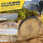 Okak Bicicletta da montagna 27,5 pollici, 8 velocità, con sospensione anteriore, mountain bike per bambini con doppi freni a disco, bici con telaio in acciaio per bambini e adulti