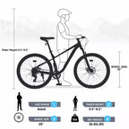 Okak 29IN Mountain Bike a Velocità Singola, Bici per Adulti con Telaio in Acciaio e Sospensione Anteriore, Bici da Uomo per Pendolarismo, Viaggi, Montagna