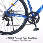 Bici da Strada Okak 700C con Sistema a 7 Velocità, Bici per Adulti con Telaio e Cerchio in Lega di Alluminio, Bici con Freno a Disco per Uomini e Donne