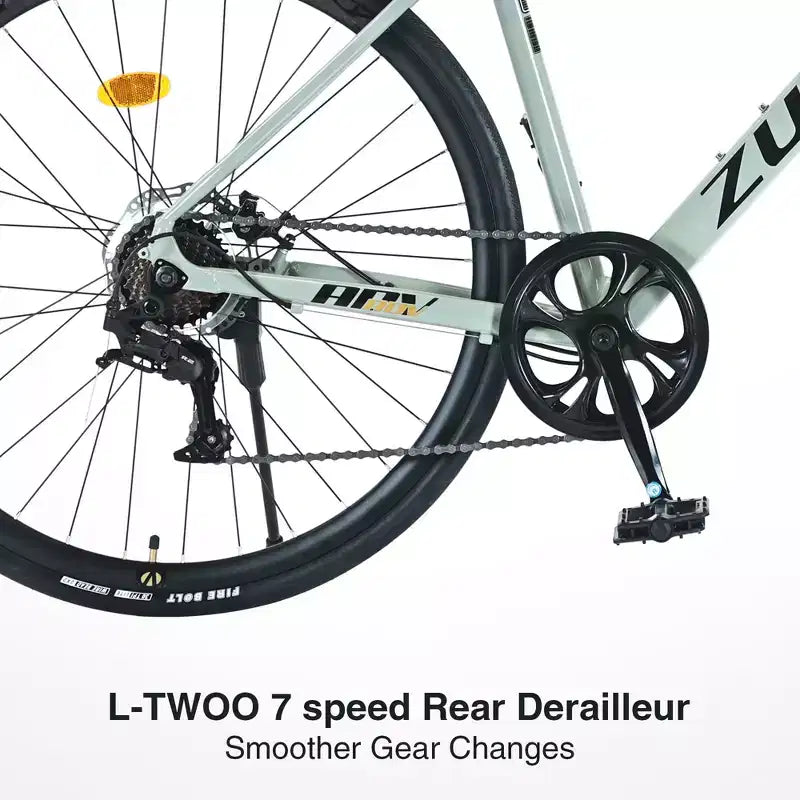 Bici da Strada Okak 700C con Sistema a 7 Velocità, Bici per Adulti con Telaio e Cerchio in Lega di Alluminio, Bici con Freno a Disco per Uomini e Donne