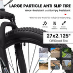 Okak Bicicletta da Montagna da 27" con Forcella Ammortizzata e Telaio in Alluminio, Bici da Dirt da 21 Velocità con Freno a Disco, Bici per Adulti per Uomini e Donne