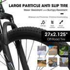 Okak Bicicletta da Montagna da 27" con Forcella Ammortizzata e Telaio in Alluminio, Bici da Dirt da 21 Velocità con Freno a Disco, Bici per Adulti per Uomini e Donne