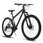 Okak Bicicletta da Montagna da 27" con Forcella Ammortizzata e Telaio in Alluminio, Bici da Dirt da 21 Velocità con Freno a Disco, Bici per Adulti per Uomini e Donne