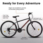 Okak Bici da Montagna con Telaio in Acciaio al Carbonio da 24 Pollici, Bici per Bambini a 21 Velocità con Doppio Freno a V e Sella Ergonomica, Bicicletta per Pendolarismo e Viaggi
