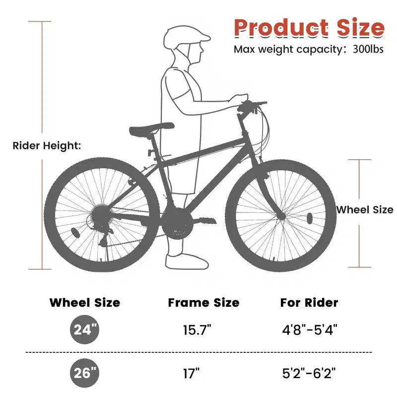 Okak Bici da Montagna con Telaio in Acciaio al Carbonio da 24 Pollici, Bici per Bambini a 21 Velocità con Doppio Freno a V e Sella Ergonomica, Bicicletta per Pendolarismo e Viaggi