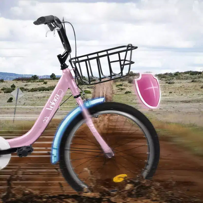 Bicicletta per bambini Okak 20IN con telaio leggero in acciaio, bici da crociera per bambini con freno a contropedale e freno a V, mini bici con paracatena e portapacchi posteriore