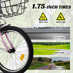 Bicicletta per bambini Okak 20IN con telaio leggero in acciaio, bici da crociera per bambini con freno a contropedale e freno a V, mini bici con paracatena e portapacchi posteriore