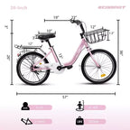 Bicicletta per bambini Okak 20IN con telaio leggero in acciaio, bici da crociera per bambini con freno a contropedale e freno a V, mini bici con paracatena e portapacchi posteriore