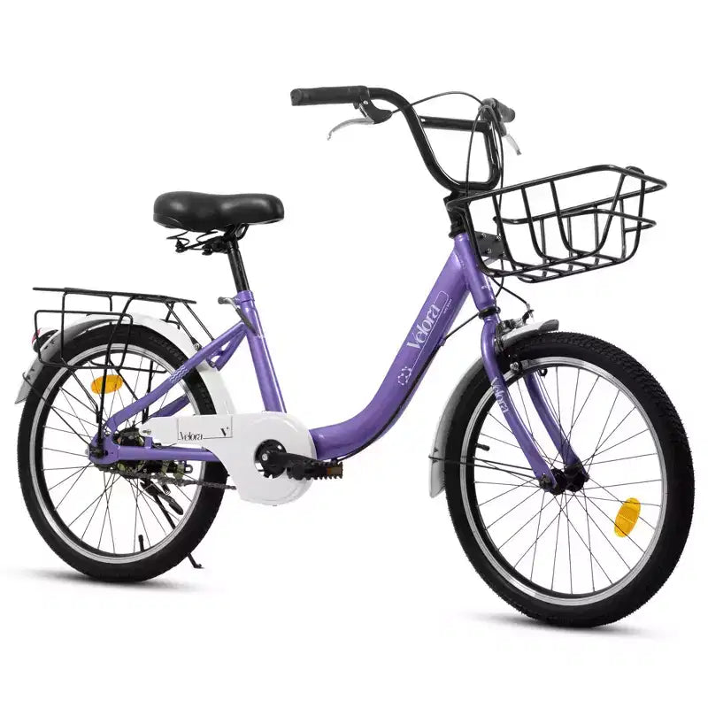Bicicletta per bambini Okak 20IN con telaio leggero in acciaio, bici da crociera per bambini con freno a contropedale e freno a V, mini bici con paracatena e portapacchi posteriore
