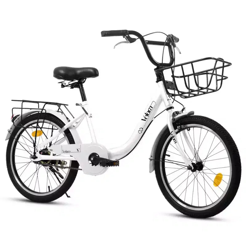 Bicicletta per bambini Okak 20IN con telaio leggero in acciaio, bici da crociera per bambini con freno a contropedale e freno a V, mini bici con paracatena e portapacchi posteriore