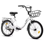 Bicicletta per bambini Okak 20IN con telaio leggero in acciaio, bici da crociera per bambini con freno a contropedale e freno a V, mini bici con paracatena e portapacchi posteriore
