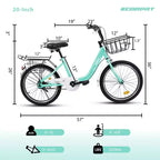 Bicicletta per bambini Okak 20IN con telaio leggero in acciaio, bici da crociera per bambini con freno a contropedale e freno a V, mini bici con paracatena e portapacchi posteriore