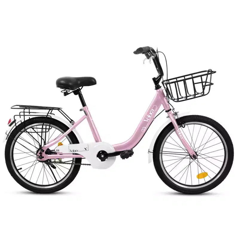 Bicicletta per bambini Okak 20IN con telaio leggero in acciaio, bici da crociera per bambini con freno a contropedale e freno a V, mini bici con paracatena e portapacchi posteriore