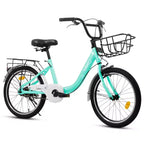 Bicicletta per bambini Okak 20IN con telaio leggero in acciaio, bici da crociera per bambini con freno a contropedale e freno a V, mini bici con paracatena e portapacchi posteriore