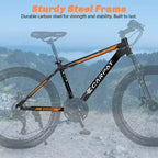 Okak Mountain Bike 26 pollici con 21 velocità e freni a disco meccanici, bici da adulto con telaio in acciaio ad alto tenore di carbonio, bici da cross per bambini e adulti
