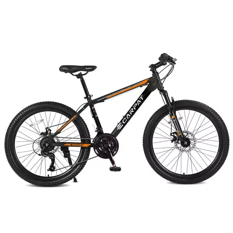 Okak Mountain Bike 26 pollici con 21 velocità e freni a disco meccanici, bici da adulto con telaio in acciaio ad alto tenore di carbonio, bici da cross per bambini e adulti