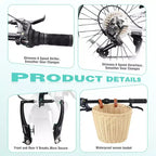 Okak 20IN Folding Bike with Front Basket, Phone Holder & Fenders, 6-Speed Adult Bike with Steel Frame and Dual V-Brake, Bicycle for Men & Women