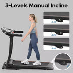 Tapis Roulant Pieghevole per Casa con Inclinazione e Sensore di Frequenza Cardiaca, Motore Silenzioso da 2,5HP, Ricarica USB, Macchina da Corsa Portatile, Capacità 136 kg