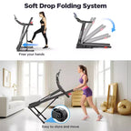 Tapis Roulant per Casa, Tapis Roulant Elettrico Pieghevole Portatile con Inclinazione Regolabile, Controllo APP, 64 Programmi, Capacità 136 kg, 12 km/h