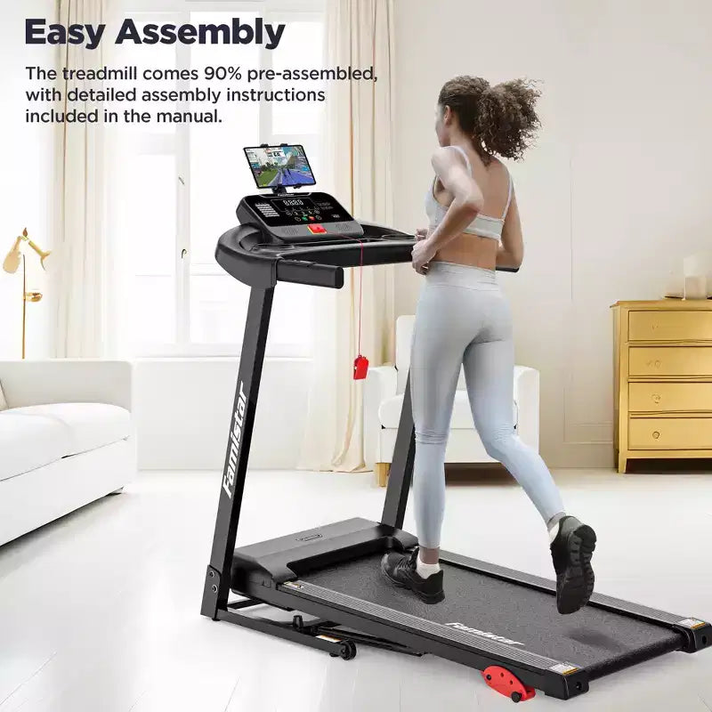 Tapis Roulant per Casa, Tapis Roulant Elettrico Pieghevole Portatile con Inclinazione Regolabile, Controllo APP, 64 Programmi, Capacità 136 kg, 12 km/h