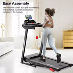 Tapis Roulant per Casa, Tapis Roulant Elettrico Pieghevole Portatile con Inclinazione Regolabile, Controllo APP, 64 Programmi, Capacità 136 kg, 12 km/h