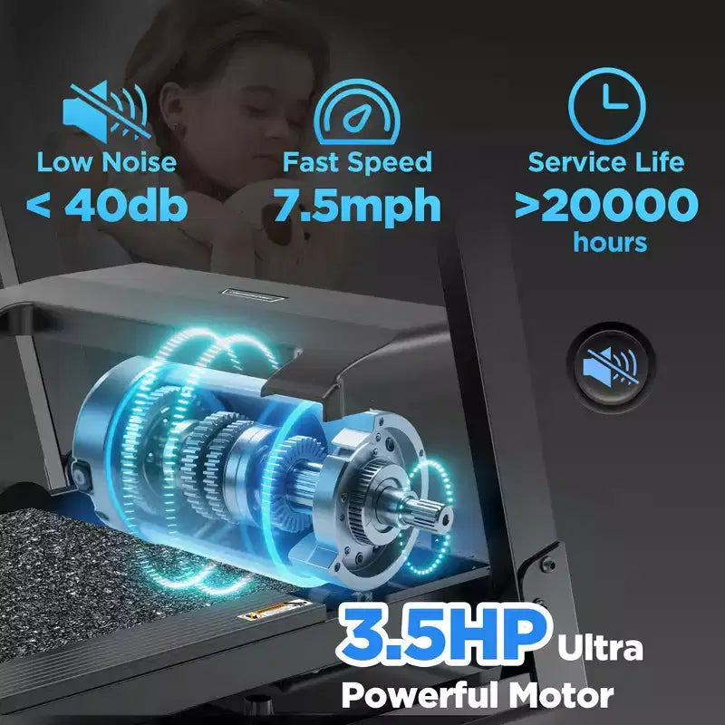 Tapis Roulant per Casa, Tapis Roulant Elettrico Pieghevole Portatile con Inclinazione Regolabile, Controllo APP, 64 Programmi, Capacità 136 kg, 12 km/h