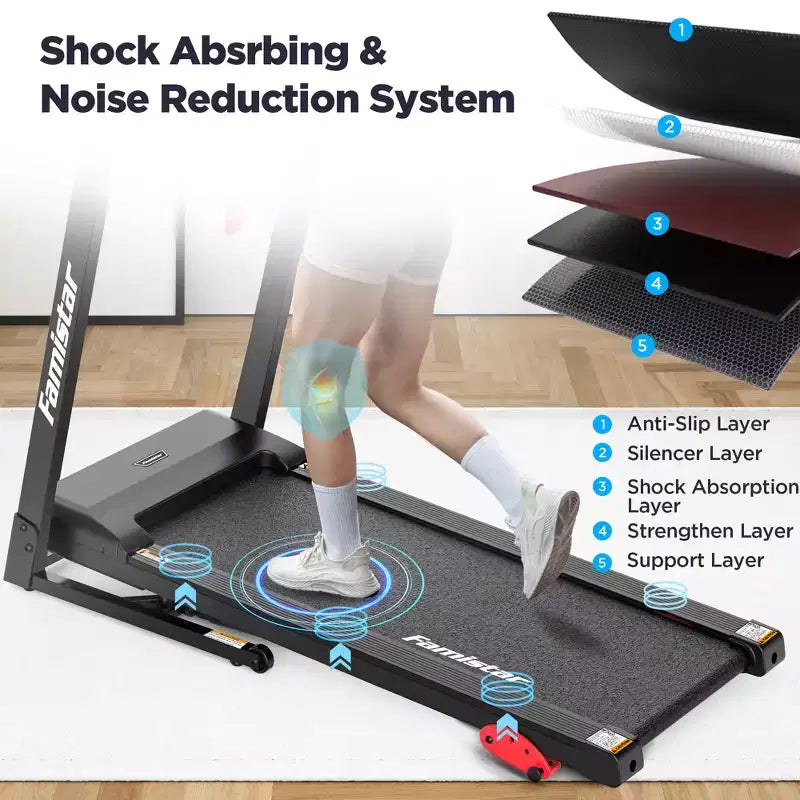 Tapis Roulant per Casa, Tapis Roulant Elettrico Pieghevole Portatile con Inclinazione Regolabile, Controllo APP, 64 Programmi, Capacità 136 kg, 12 km/h