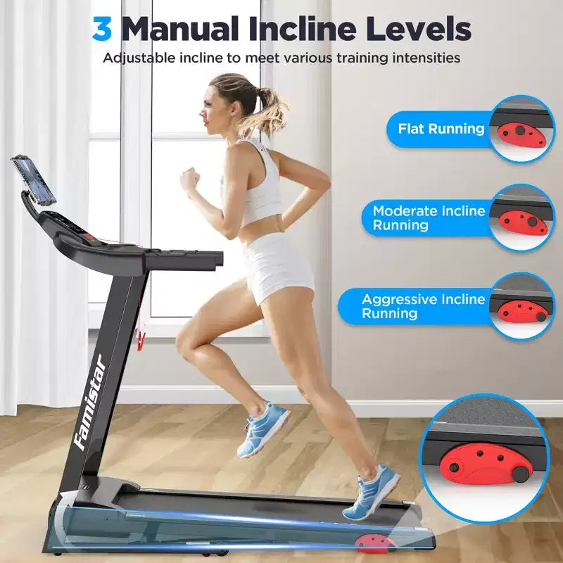 Tapis Roulant per Casa, Tapis Roulant Elettrico Pieghevole Portatile con Inclinazione Regolabile, Controllo APP, 64 Programmi, Capacità 136 kg, 12 km/h