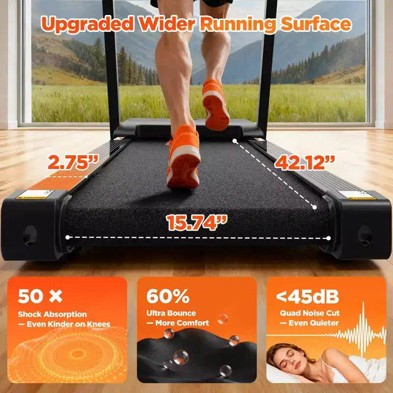 Tapis Roulant Pieghevole con Inclinazione, Tapis Roulant da Casa da 3,5 HP con Capacità di 150 kg, 71 Programmi