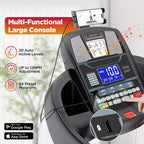Folding Treadmill with 5HP Quiet Motor, 20-Level Auto Incline, APP Control, 71 Programs, Shock-Absorbing Deck, 300-400LB Capacity for Home Use