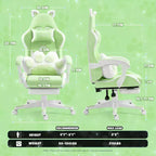 Okak Modern Cute Cat Swivel Gaming Chair with Paw Lumbar Cushion,High Ergonomic Task Chair Computer Chair for Adults