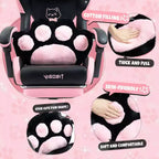 Okak Modern Cute Cat Swivel Gaming Chair with Paw Lumbar Cushion,High Ergonomic Task Chair Computer Chair for Adults