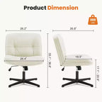 TUYOHW PU Leather Swivel Criss Cross Chair no Wheels,Office Chair with Adjustable Height,Armless Gaming Chair for Office