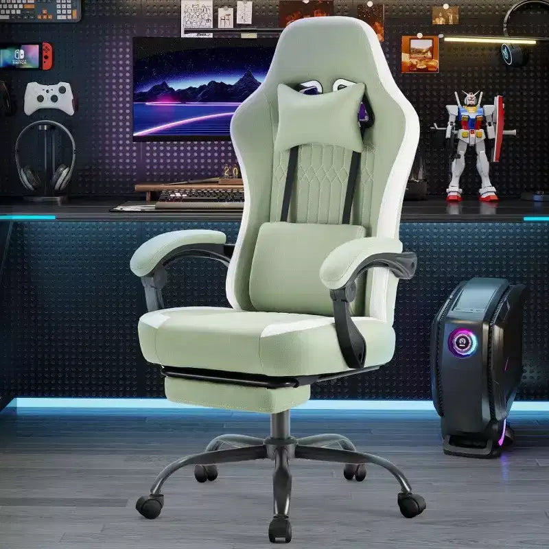 Sedia da ufficio ergonomica TUYOHW con sedile a molle insacchettate, sedia da gaming con capacità di 136 kg, con cuscino lombare regolabile e poggiapiedi per adulti e studenti