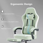 Sedia da ufficio ergonomica TUYOHW con sedile a molle insacchettate, sedia da gaming con capacità di 136 kg, con cuscino lombare regolabile e poggiapiedi per adulti e studenti