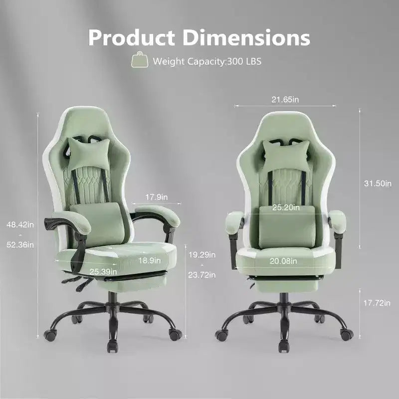 Sedia da ufficio ergonomica TUYOHW con sedile a molle insacchettate, sedia da gaming con capacità di 136 kg, con cuscino lombare regolabile e poggiapiedi per adulti e studenti