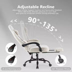 Sedia da ufficio ergonomica TUYOHW con sedile a molle insacchettate, sedia da gaming con capacità di 136 kg, con cuscino lombare regolabile e poggiapiedi per adulti e studenti